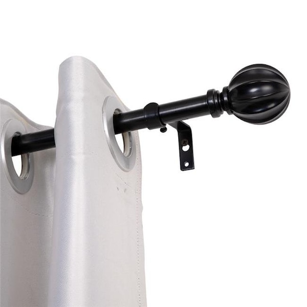 Utopia Alley Utopia Alley D52Z 0.75 in. Single Decorative Drapery Adjustable Curtain Rods for Windows 28 to 48 in. - Black D52Z - main